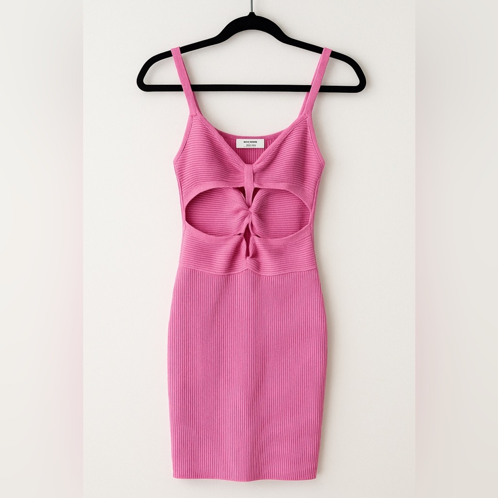 Think! Vibrant Pink Cut-Out Mini Dress